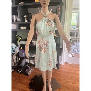 J. McLaughlin Blue Halter Midi Sundress